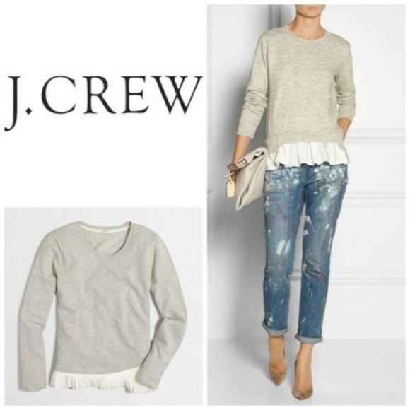 J. Crew Tops - J. Crew Layered Ruffle Hem Sweatshirt Crew HW8925